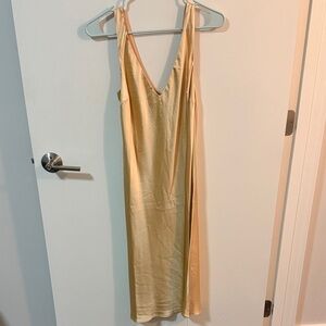Reformation Gold Lila Silk Dress